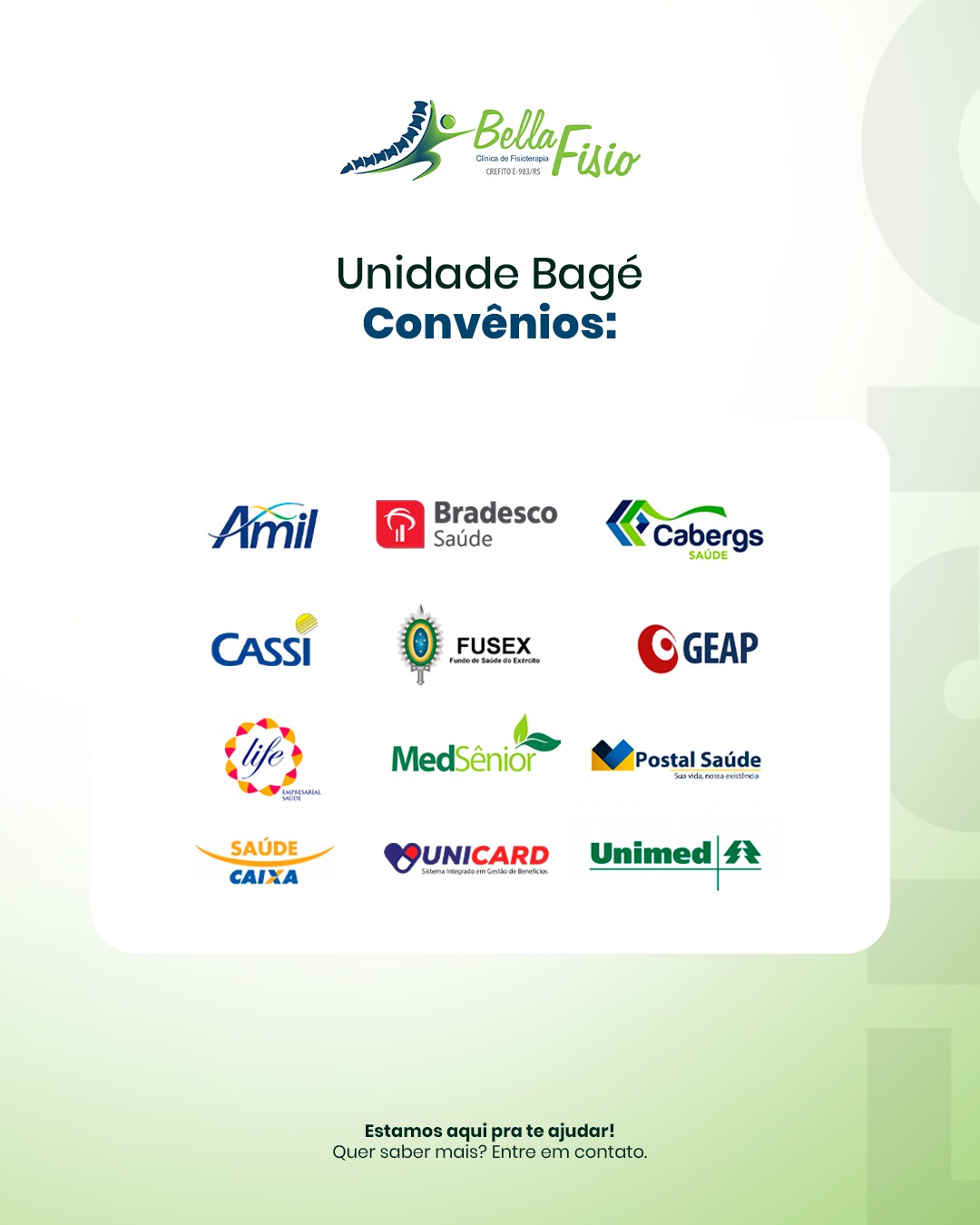 Convênios Bella Fisio Bagé